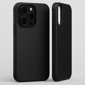 1 Solid Black Slim Fit Phone Case Shockproof Cover for iPhone 16 Pro Max