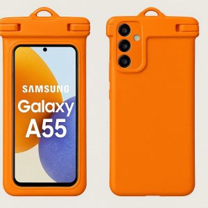 Solid Orange Waterproof Phone Case for Samsung Galaxy A55